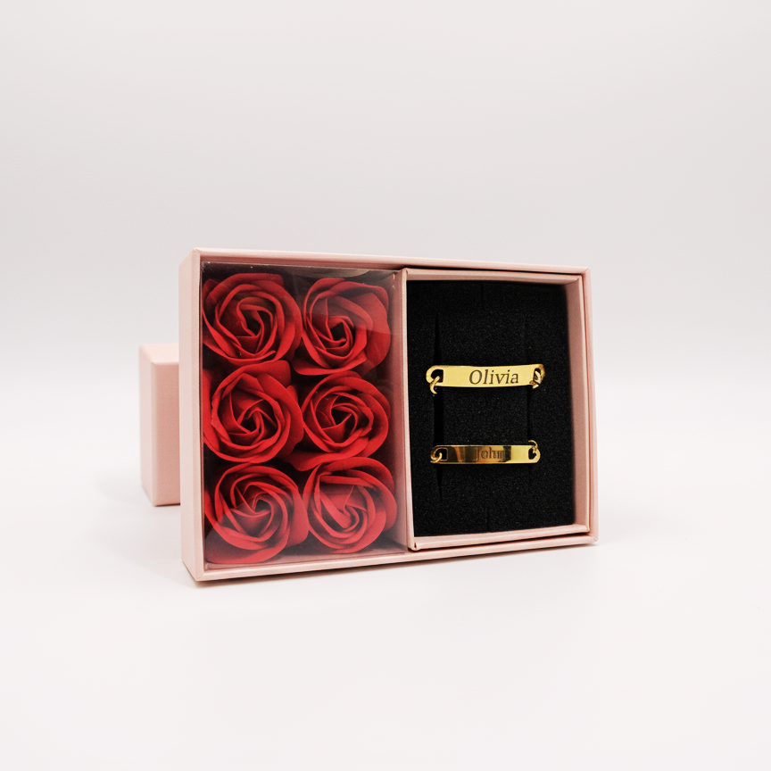Engraved Couple Bracelets - Amora Vale
