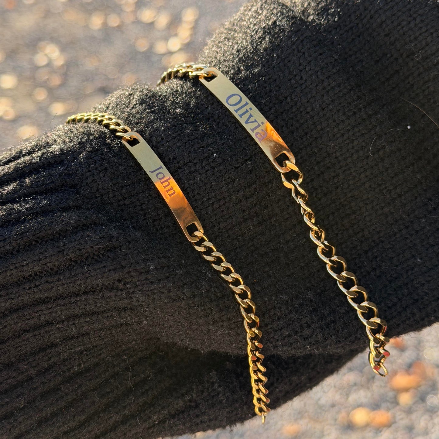 Engraved Couple Bracelets - Amora Vale