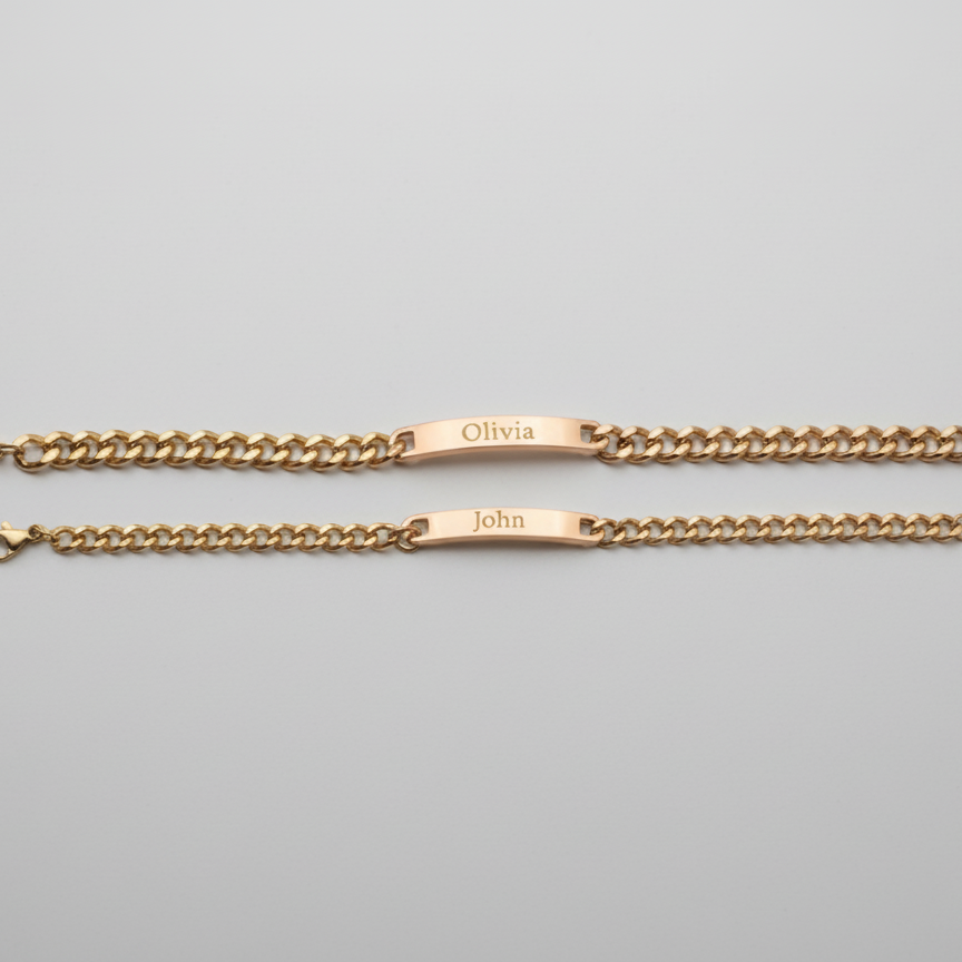Engraved Couple Bracelets - Amora Vale