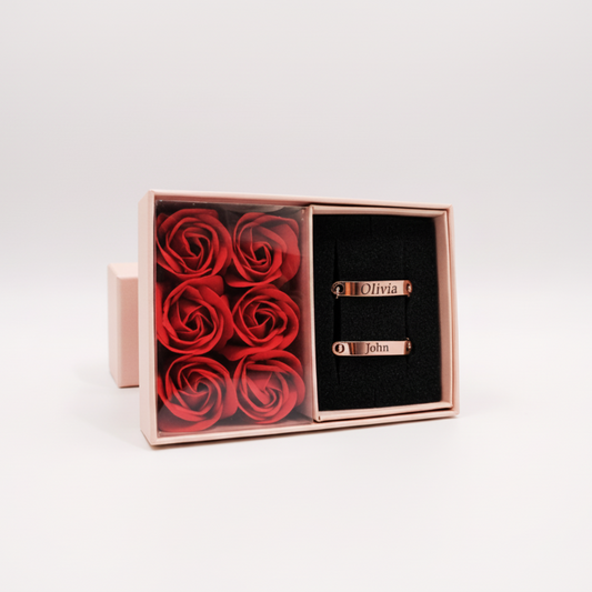 Engraved Couple Bracelets - Amora Vale