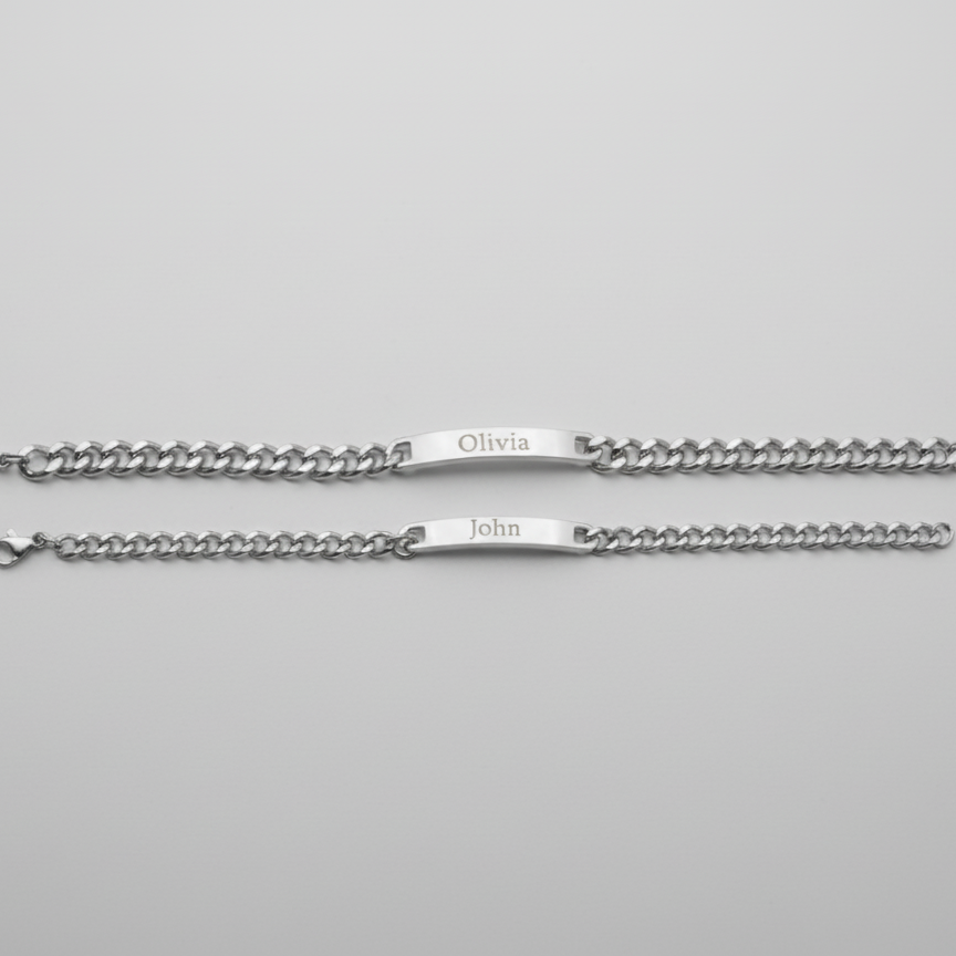 Engraved Couple Bracelets - Amora Vale
