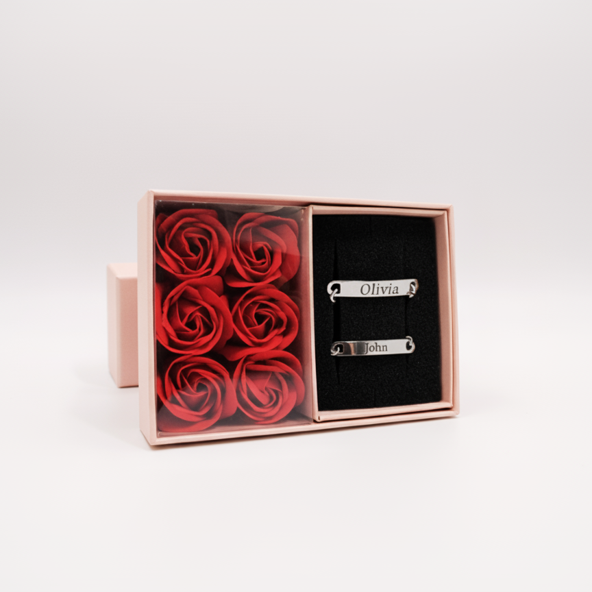 Engraved Couple Bracelets - Amora Vale